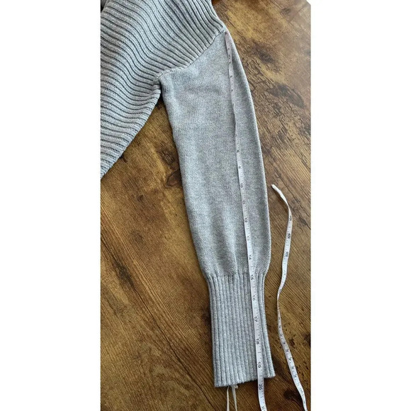 Ruby Moon Womens M Gray Knit Lace-Up Long Sleeves Sweater New - Picture 8 of 13